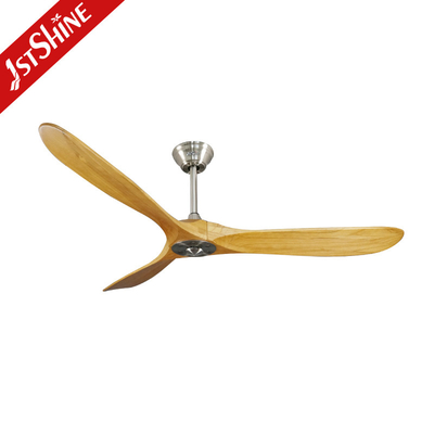 Hotel Decorative Wooden Blade Ceiling Fan With DC Motor Remote Control