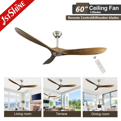 3 Solid Wood Blade Ceiling Fan Luxury Silent DC Motor Reversible Airflow