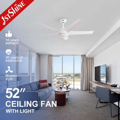 Good price Smart Ceiling Fan With Light 52 Inch OEM 3 Color Led Light DC Motor White ABS Blades online