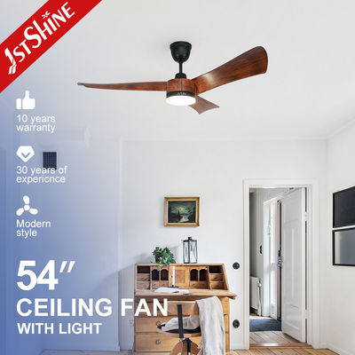 Good price Wooden Color 54 Inch Led Ceiling Fan 3 Plastic Blades With Remote Control online