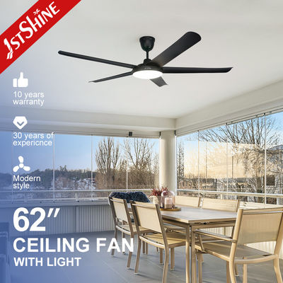 Good price 62 Inch Black Plastic Modern LED Ceiling Fan Blade Dc Motor 3 Color 52.4W online