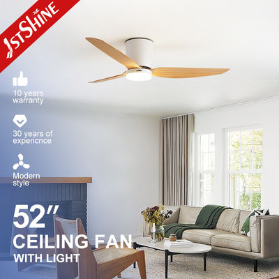 Good price Light Wood Blades Plastic Ceiling Fan Remote Control Flush Mount Quiet Dc Motor online