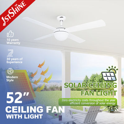 Good price LED Solar Ceiling Fan Energy Saving Dc Motor 6 Speeds White Mdf Blade online