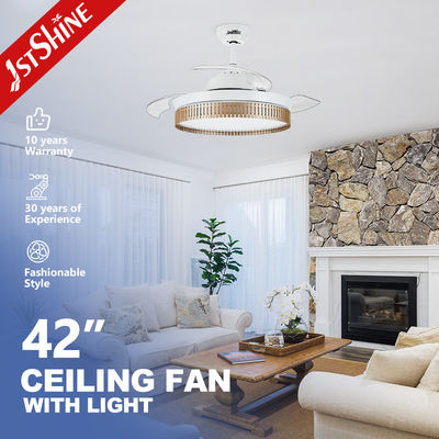 Good price 6 Speed Modern Retractable Ceiling Fan With 3 color LED Light online