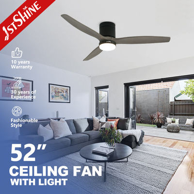 Good price Decorative Solid Wood Flush Mount Ceiling Fan With LED Light 6 Speed Remote Control online