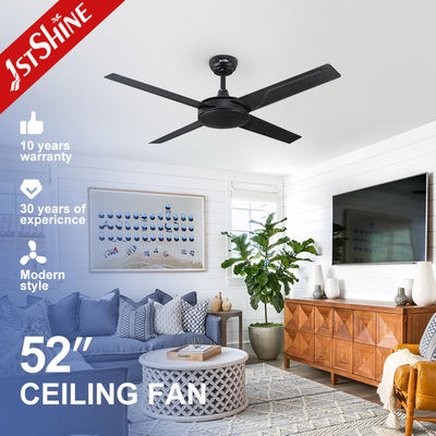 Good price 4 Blades AC Motor 61W Black Metal Ceiling Fan 3 Speeds Remote Control online