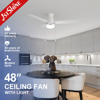 Good price 48 Inch Modern White Ceiling Fan With Light Pull Chain Ac Motor 3 Speed Choice online
