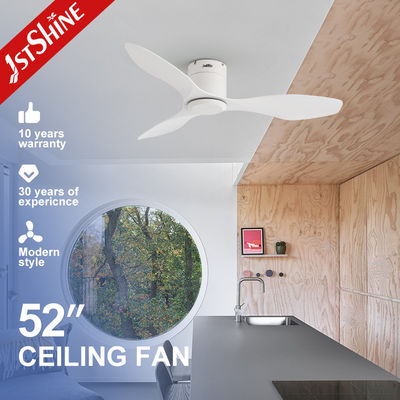 Good price Plastic Ceiling Fan 48 Inch White ABS Blades Flush Mount LED Ceiling Fan With Dimmable Lighting online