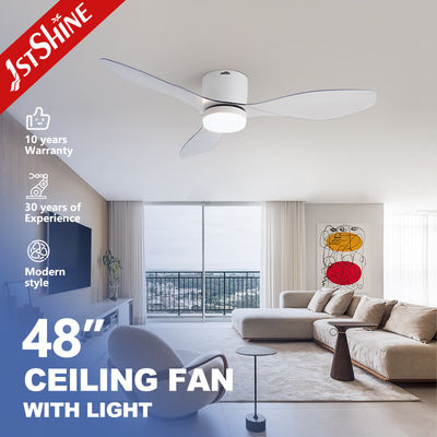 Good price Living Room Flush Mount Ceiling Fan with ABS Blades Smart Control and 3 Color LED Light online