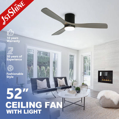 Good price 52 Inches Flush Mount Ceiling Fan with DC Motor and 3 Solid Wood Blades online