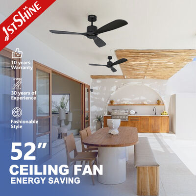 Good price 52 Inches Black Solid Wood Blades Ceiling Fan with Quiet DC Motor and Remote Control online