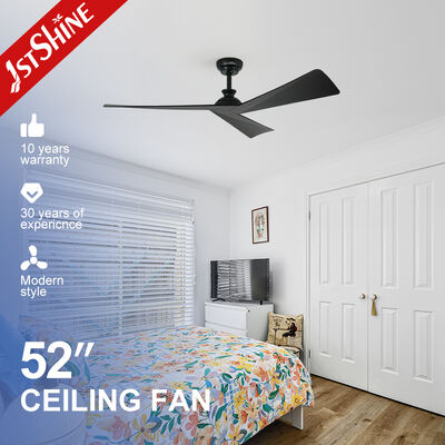 Quality Lower Noise Sleek Black Plastic Ceiling Fan with Dark Wood Grain Blades and Remote Control factory