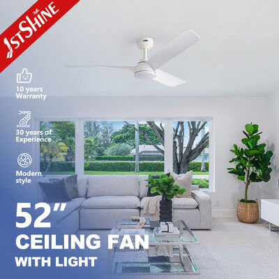 Quality 52 Inches Modern White Plastic Ceiling Fan with DC Motor and Remote Control factory