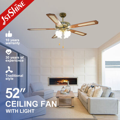Quality 52 Inch Traditional Ceiling Fan with Pull Chain Control and AC Motor for Restaurants factory