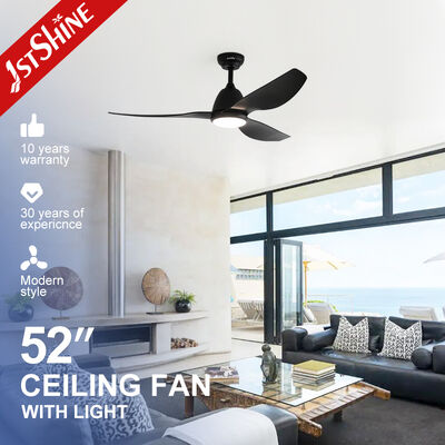 Good price 52 Inches Matte Black Modern Ceiling Fan with LED Light and Silent DC Motor online