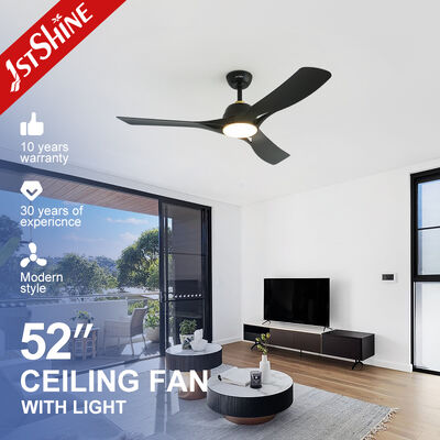 Good price 52 Inches Stealth Matte Black Modern Ceiling Fan with Tri-Color LED Light and DC Motor online