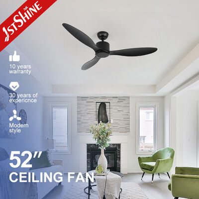 Quality 52 Inch Black Ceiling Fan with Silent DC Motor and 3 ABS Blades for Modern Minimalist Design factory