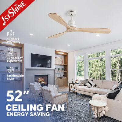 Quality 52 Inch Solid Wood Ceiling Fan with DC Motor and Solid Wood Blades for Modern Interiors factory