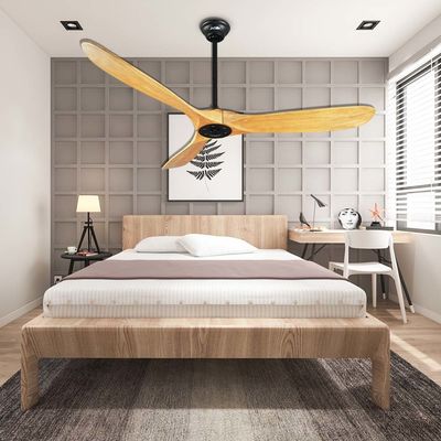 Electric Power 3 Solid Wood Ceiling Fan Energy Saving Remote Control