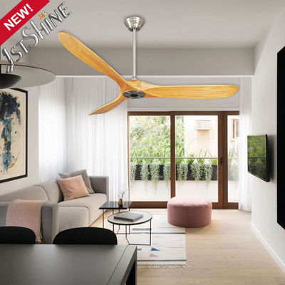 CE ROHS 3 Blade Solid Wood Ceiling Fan Without Light 60 Inch