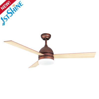 3 Plywood Dimming Modern LED Ceiling Fan 52 Inch Three Speeds
