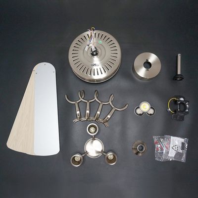 Soundless 50HZ Living Room Ceiling Fan With Light Four MDF Blade