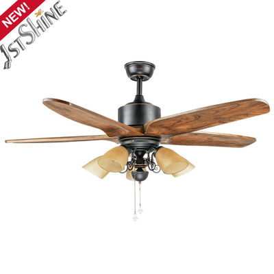 OEM Energy Saving Pull Switch Ceiling Fan With 5 Wooden Blades