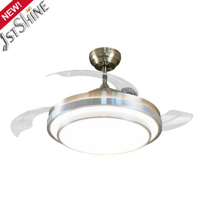 42" Retractable Ceiling Fan Light With Remote Control AC Motor