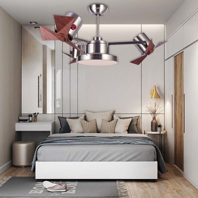 Bedroom Noiseless Plastic Ceiling Fan 44 Inch With Remote Control