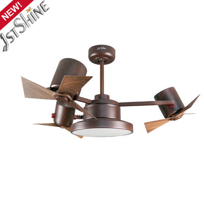 Indoor Vintage Small Ceiling Fan with Comfortable Wind and 3 Colors LED light