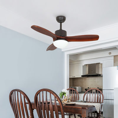 15W LED Solid Wood Ceiling Fan With Remote Control White Walnut Blades