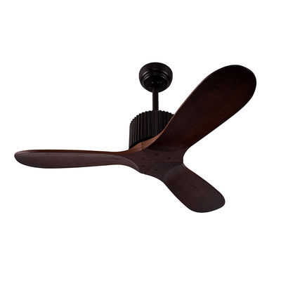 Low Noise Outdoor Black Solid Wood Ceiling Fan for Hotel Office