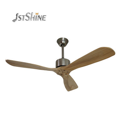 Smart Reversible Three Solid Wood Ceiling Fan 52 Inch Remote Control