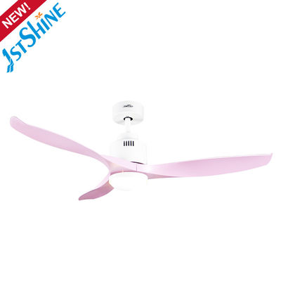 Pink Low Profile ABS Plastic Blade Ceiling Fan With LED Light Remote Control