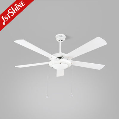Plywood Modern LED Ceiling Fan With 5 Blades Frosted Glass Light