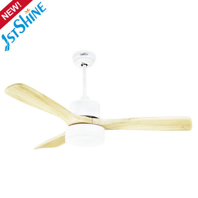 3 Color Led 48 Inch Solid Wood Ceiling Fan Remote Control Quiet