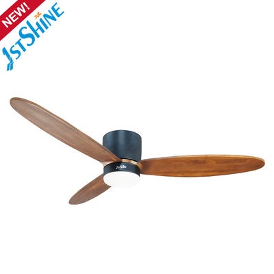 3 Speed AC Motor Remote LED Ceiling Fan With Light Wood Blades