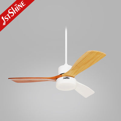 Copper Motor Bedroom Ceiling Fan Light 48 Inch 3 Solid Wood Blades
