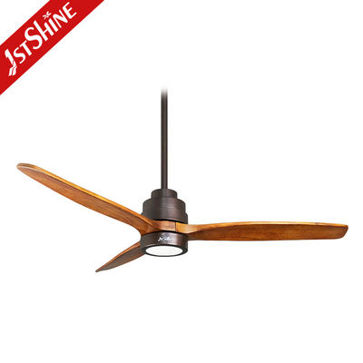 Solid Wood Ergonomic Remote LED Ceiling Fan With Dimmable DC Motor
