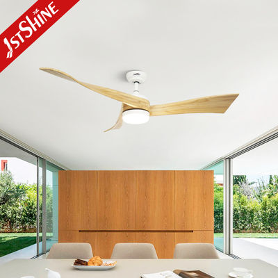 230V Solid Wood Blades 3 Color LED Dimmable Ceiling Fan With Remote Control