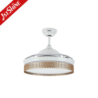 42" Dimmable Retractable Ceiling Fan Light For Living Room
