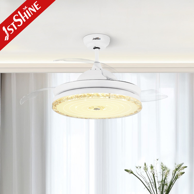 42 Inch Retractable Ceiling Fan Light With Reversible AC Motor