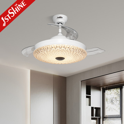 230V Dc Motor Retractable Ceiling Fan Light Acrylic Lamp shade