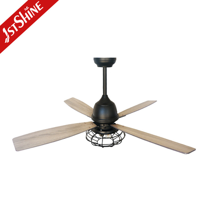 Electric 48 Inch Farmhouse Ceiling Fan With Lights Rustic Black Body