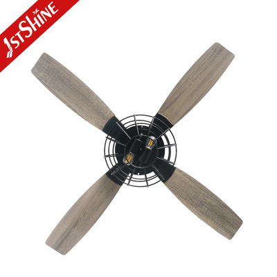 Industrial Style Flush Mount 220V Decorative Ceiling Fan With Light