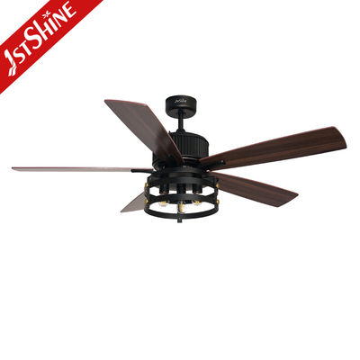 Black 52 Inches Industrial Ceiling Fan AC Motor Indoor Decorative