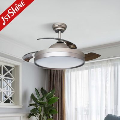 Modern 65W LED Retractable Ceiling Fan Light Dimmable ABS Blades