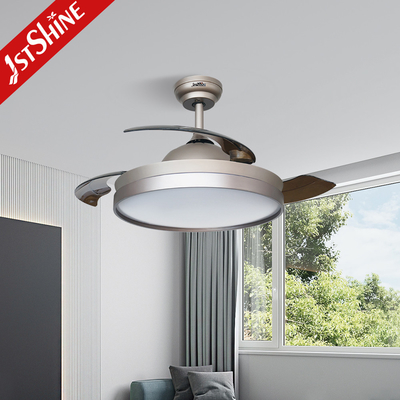 Modern 65W LED Retractable Ceiling Fan Light Dimmable ABS Blades