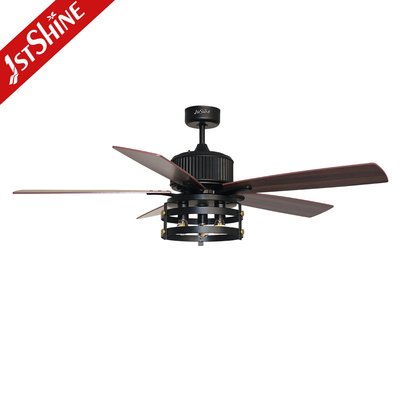 5 MDF Blades Industrial Style Ceiling Fan With Remote Control Light