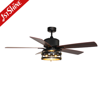 5 MDF Blades Industrial Style Ceiling Fan With Remote Control Light